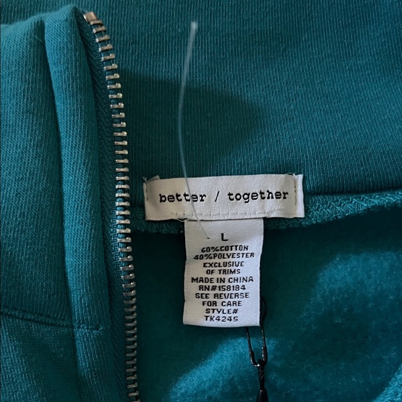 Teal Half-Zip Pullover - Picture 2 of 2